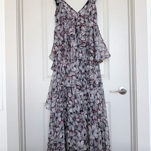 Chic Floral Maxi Dress with Ruffles